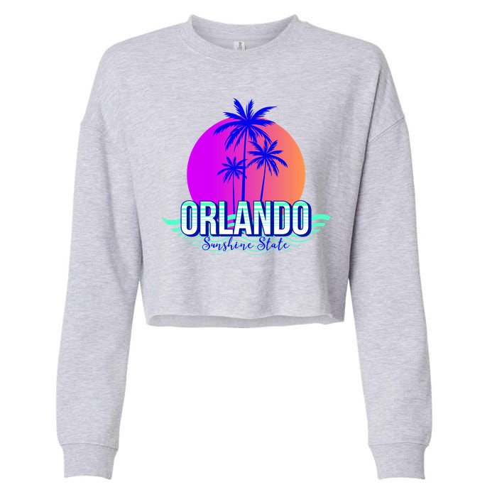 Orlando Retro Palm Trees Sunshine State Cropped Pullover Crew