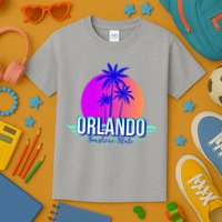 Orlando Retro Palm Trees Sunshine State Kids T-Shirt