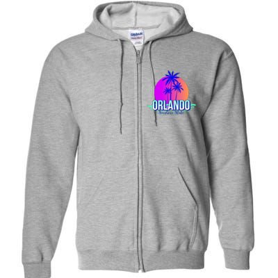 Orlando Retro Palm Trees Sunshine State Full Zip Hoodie