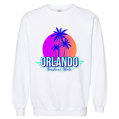 Orlando Retro Palm Trees Sunshine State Garment-Dyed Sweatshirt