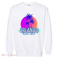 Orlando Retro Palm Trees Sunshine State Garment-Dyed Sweatshirt