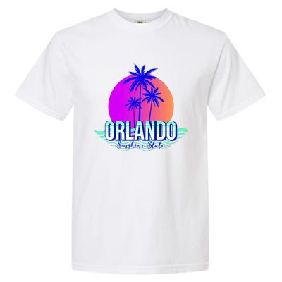 Orlando Retro Palm Trees Sunshine State Garment-Dyed Heavyweight T-Shirt