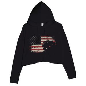 Off Roading QUAD ATV USA Flag Off Road QUAD ATV Crop Fleece Hoodie