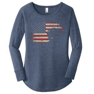 Off Roading QUAD ATV USA Flag Off Road QUAD ATV Women's Perfect Tri Tunic Long Sleeve Shirt