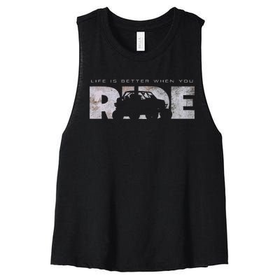 Off Road Quad Atv Off Road Quad Atv Women's Racerback Cropped Tank