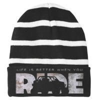 Off Road Quad ATV Apparel Off Road Quad ATV Striped Beanie with Solid Band