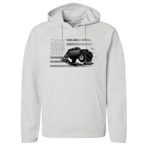 Off Roading Quad Atv Apparel Off Road Quad Atv Performance Fleece Hoodie