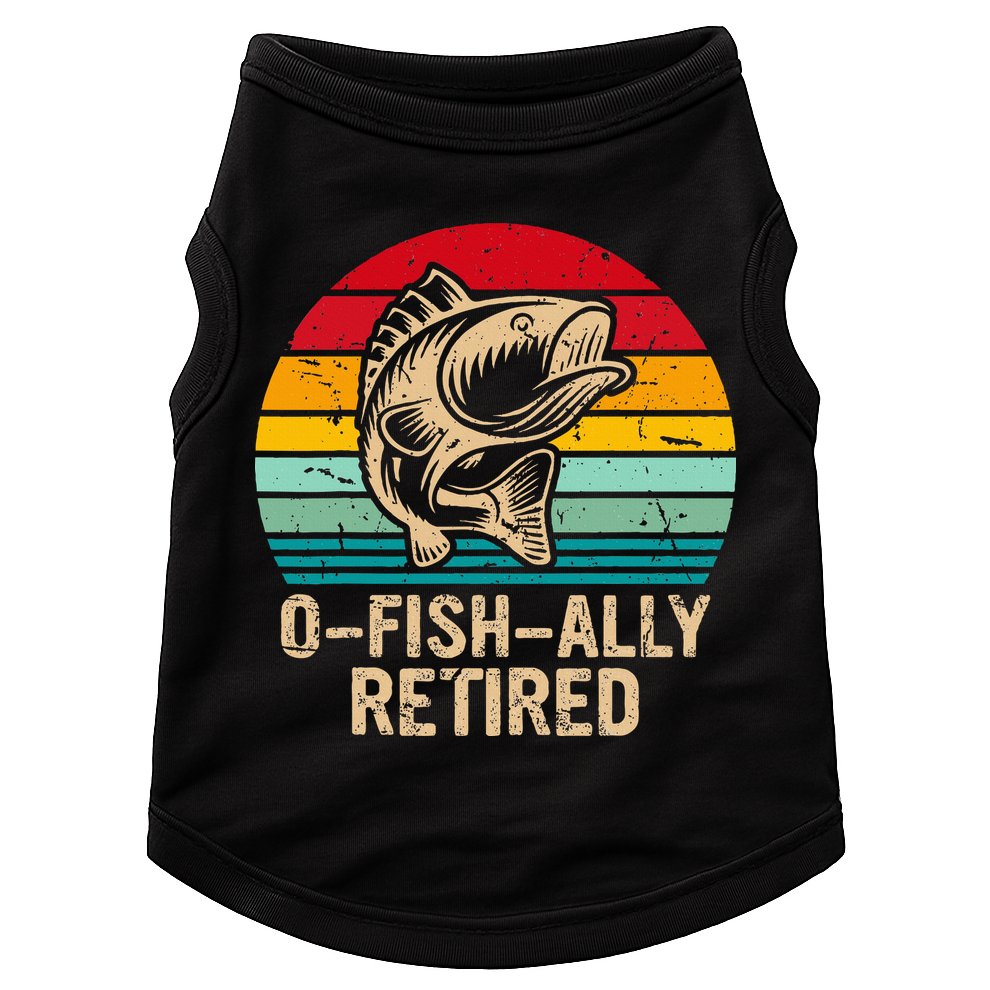 Ofishally Retired Retirement Fishing Doggie Tank