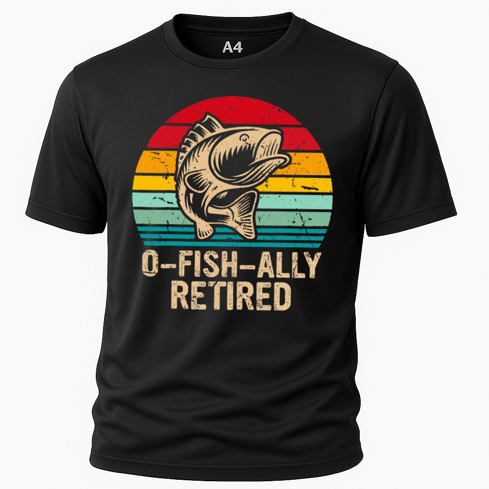 Ofishally Retired Retirement Fishing Cooling Performance Crew T-Shirt