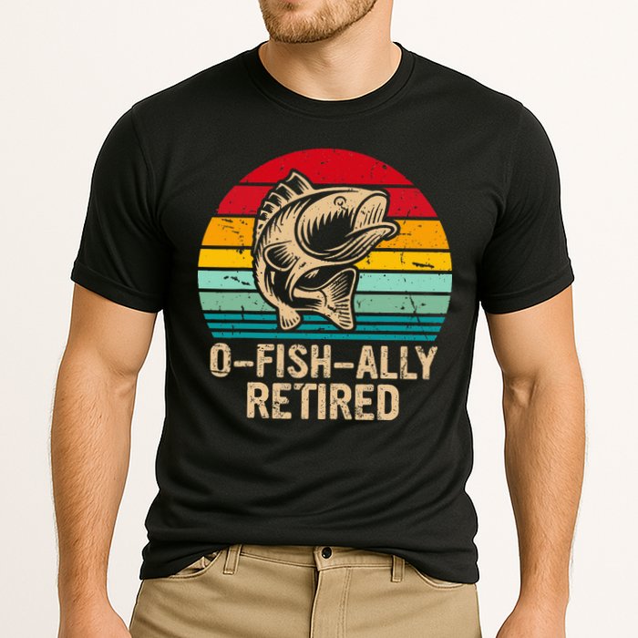 Ofishally Retired Retirement Fishing Cooling Performance Crew T-Shirt