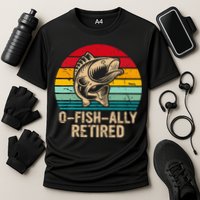 Ofishally Retired Retirement Fishing Cooling Performance Crew T-Shirt