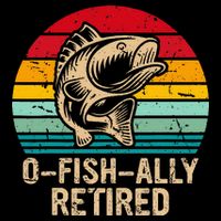 Ofishally Retired Retirement Fishing 7-Panel Snapback Hat