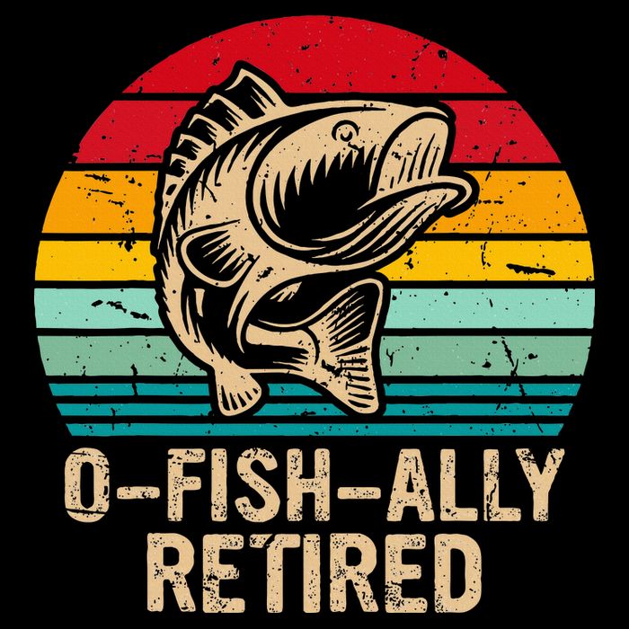 Ofishally Retired Retirement Fishing 7-Panel Snapback Hat