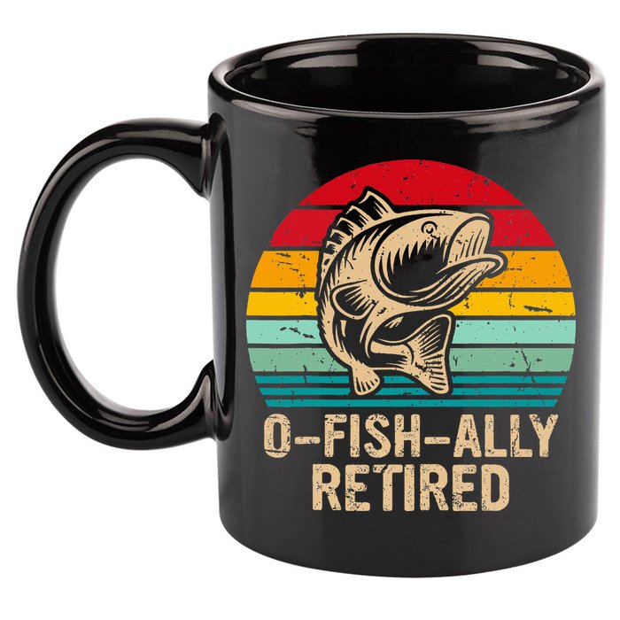 Ofishally Retired Retirement Fishing 11oz C Handle Ceramic Mug