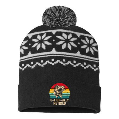 Ofishally Retired Retirement Fishing USA-Made Snowflake Beanie