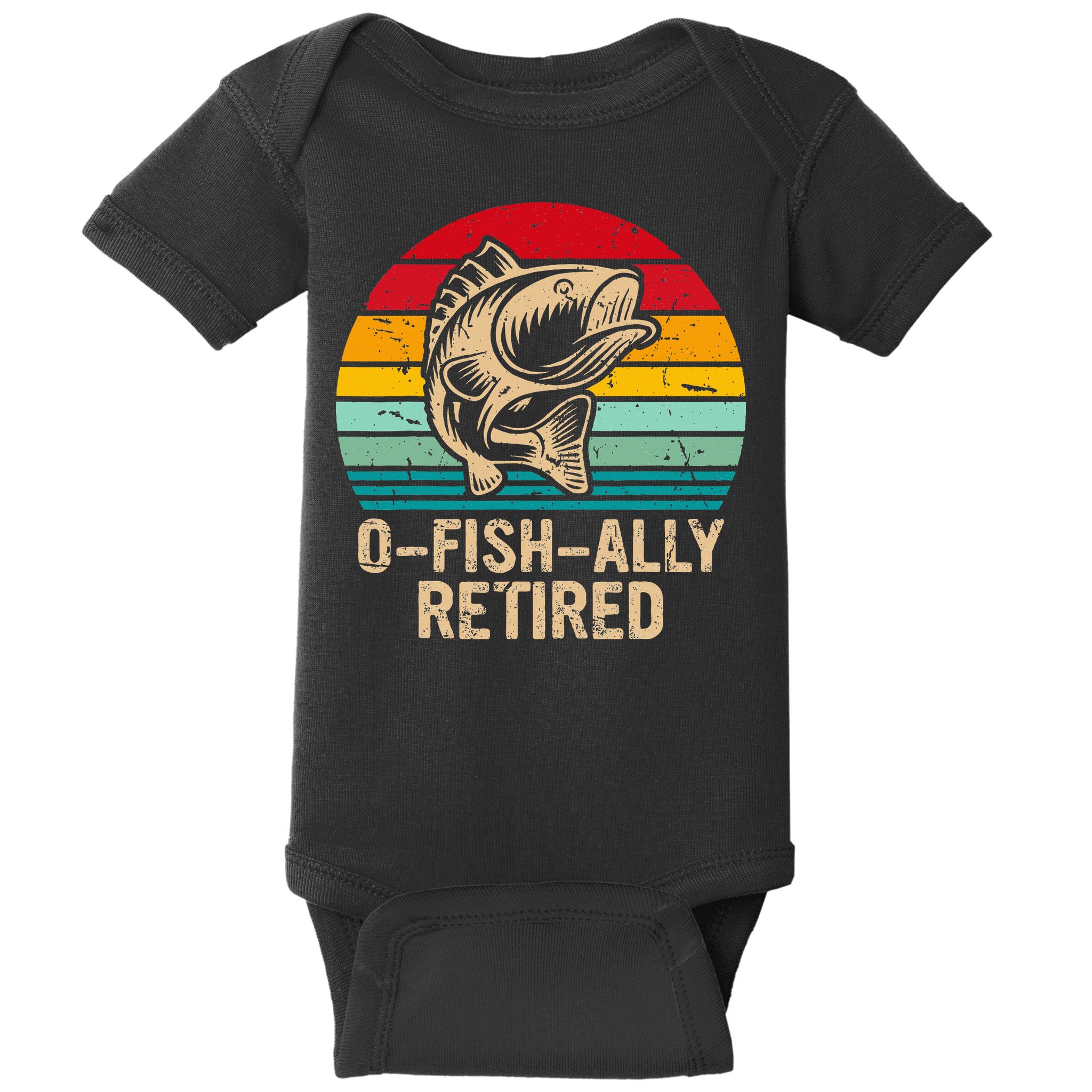 Ofishally Retired Retirement Fishing Baby Bodysuit