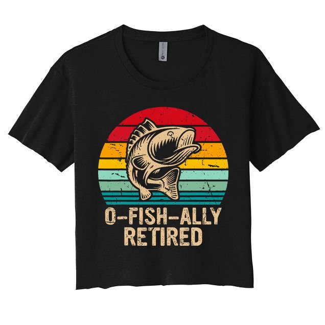 Ofishally Retired Retirement Fishing Crop Top