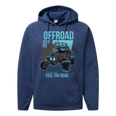 Off Road Racing Design Performance Fleece Hoodie