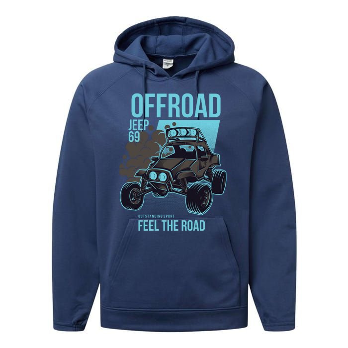 Off Road Racing Design Performance Fleece Hoodie