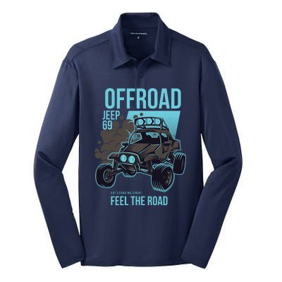 Off Road Racing Design Silk Touch Performance Long Sleeve Polo