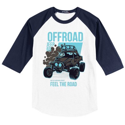 Off Road Racing Design Baseball Sleeve Shirt