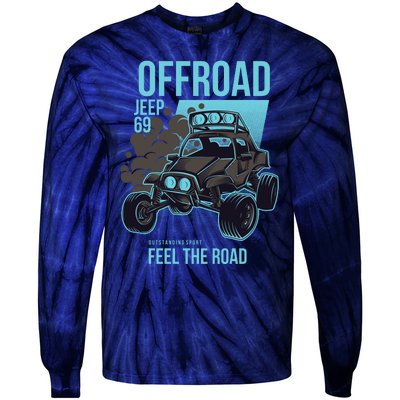 Off Road Racing Design Tie-Dye Long Sleeve Shirt