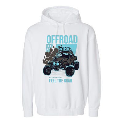 Off Road Racing Design Garment-Dyed Fleece Hoodie