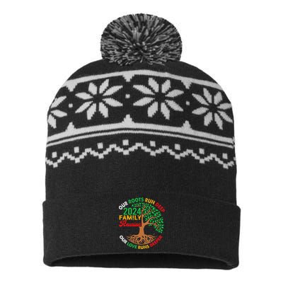 Our Roots Run Deep Our Love Runs Deeper Family Reunion 2024 Gift USA-Made Snowflake Beanie