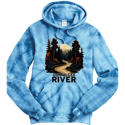 Ocmulgee River Retro Minimalist River Ocmulgee Tie Dye Hoodie