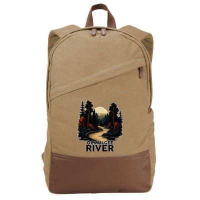 Ocmulgee River Retro Minimalist River Ocmulgee Cotton Canvas Backpack