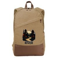 Ocmulgee River Retro Minimalist River Ocmulgee Cotton Canvas Backpack