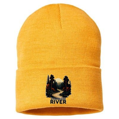 Ocmulgee River Retro Minimalist River Ocmulgee Sustainable Knit Beanie