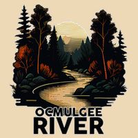 Ocmulgee River Retro Minimalist River Ocmulgee Drawstring Bag