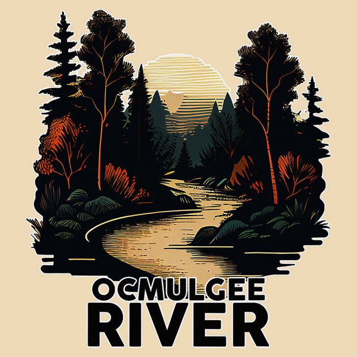 Ocmulgee River Retro Minimalist River Ocmulgee Drawstring Bag