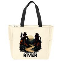 Ocmulgee River Retro Minimalist River Ocmulgee Zip Tote Bag