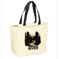 Ocmulgee River Retro Minimalist River Ocmulgee Zip Tote Bag
