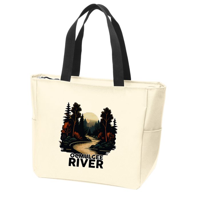Ocmulgee River Retro Minimalist River Ocmulgee Zip Tote Bag