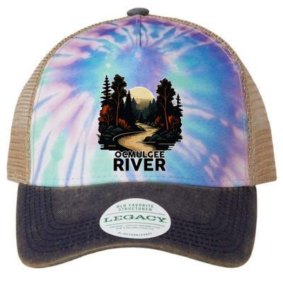 Ocmulgee River Retro Minimalist River Ocmulgee Legacy Tie Dye Trucker Hat