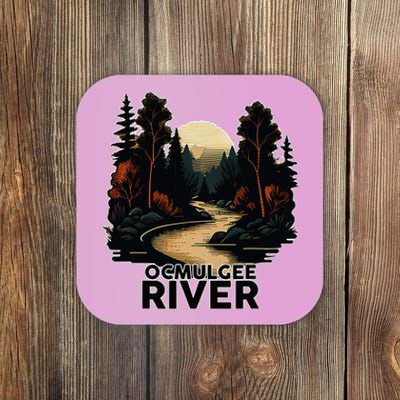 Ocmulgee River Retro Minimalist River Ocmulgee Coaster