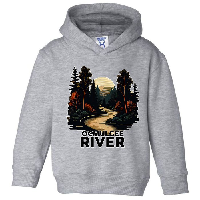 Ocmulgee River Retro Minimalist River Ocmulgee Toddler Hoodie