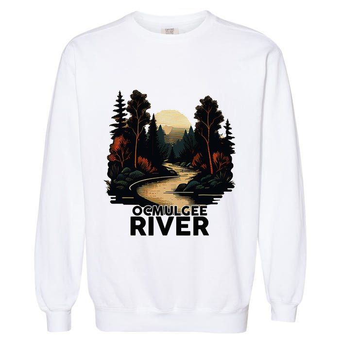 Ocmulgee River Retro Minimalist River Ocmulgee Garment-Dyed Sweatshirt