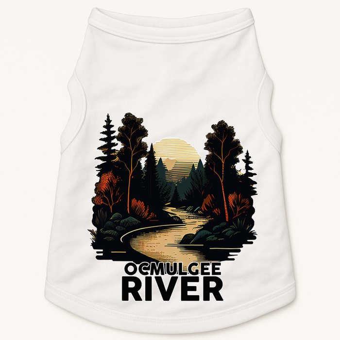 Ocmulgee River Retro Minimalist River Ocmulgee Doggie Tank