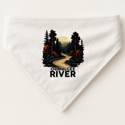 Ocmulgee River Retro Minimalist River Ocmulgee USA-Made Doggie Bandana