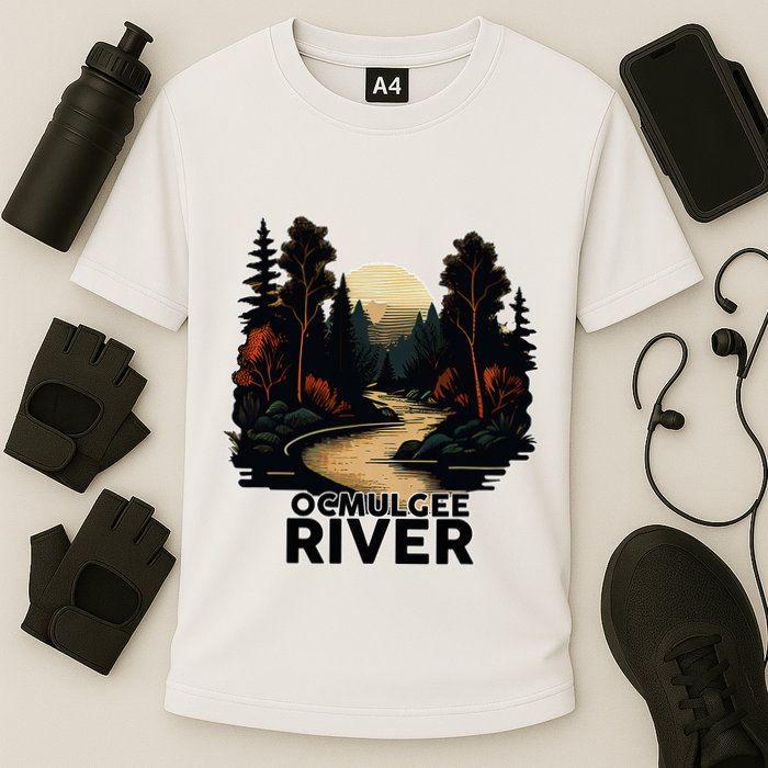 Ocmulgee River Retro Minimalist River Ocmulgee Performance Shirt