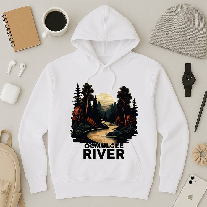 Ocmulgee River Retro Minimalist River Ocmulgee Hoodie