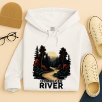 Ocmulgee River Retro Minimalist River Ocmulgee Hoodie