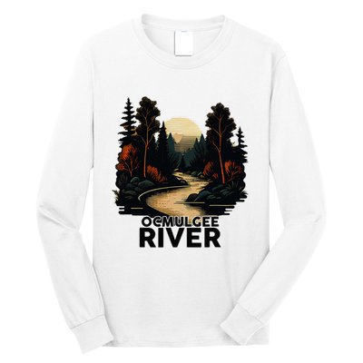 Ocmulgee River Retro Minimalist River Ocmulgee Long Sleeve Shirt