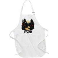 Ocmulgee River Retro Minimalist River Ocmulgee Full-Length Apron With Pockets