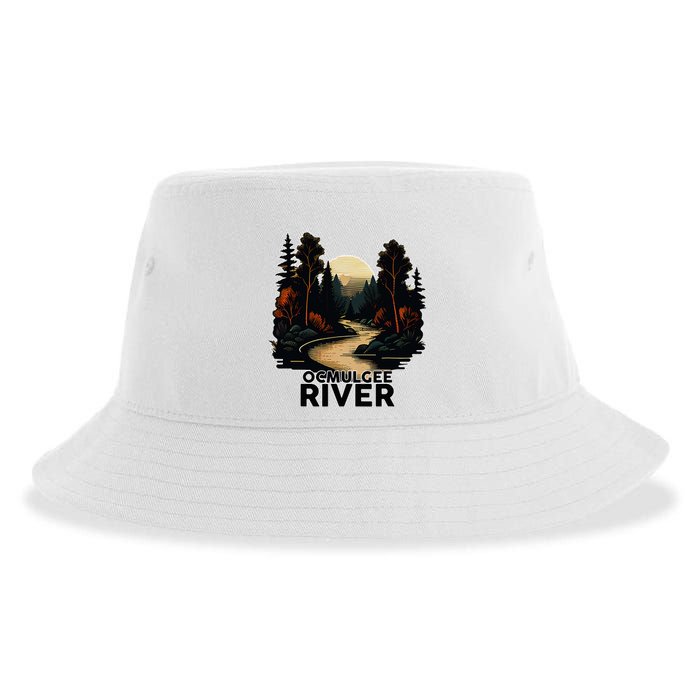 Ocmulgee River Retro Minimalist River Ocmulgee Sustainable Bucket Hat