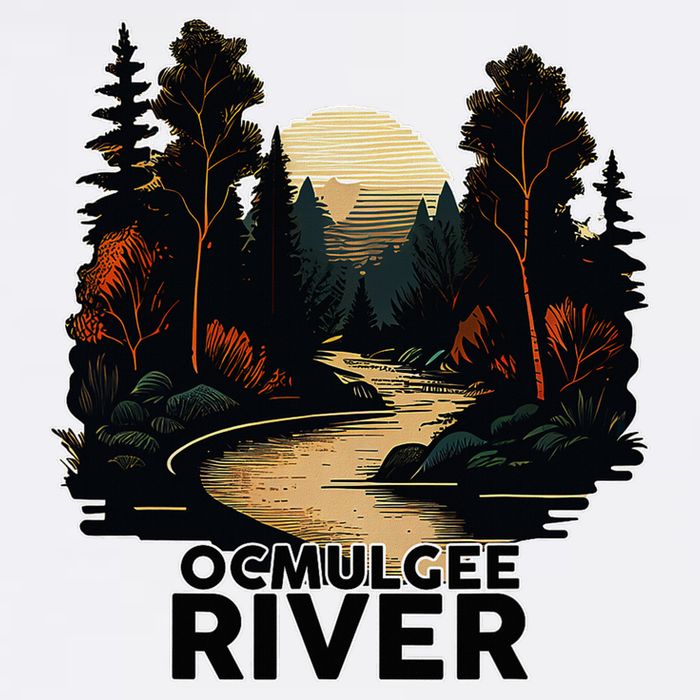 Ocmulgee River Retro Minimalist River Ocmulgee Sustainable Bucket Hat
